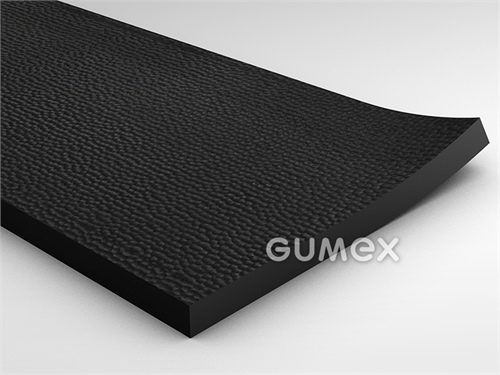Gummihammerboden, Dicke 8mm, Breite 2000mm, 65°ShA, Blasenmuster, SBR, -25°C/+70°C, schwarz, 